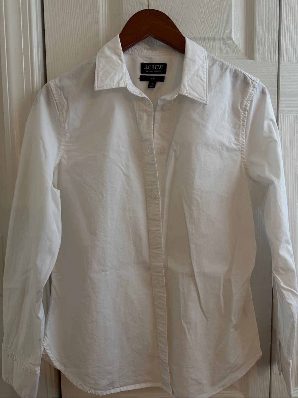 J. Crew White Cotton Button-Down Shirt